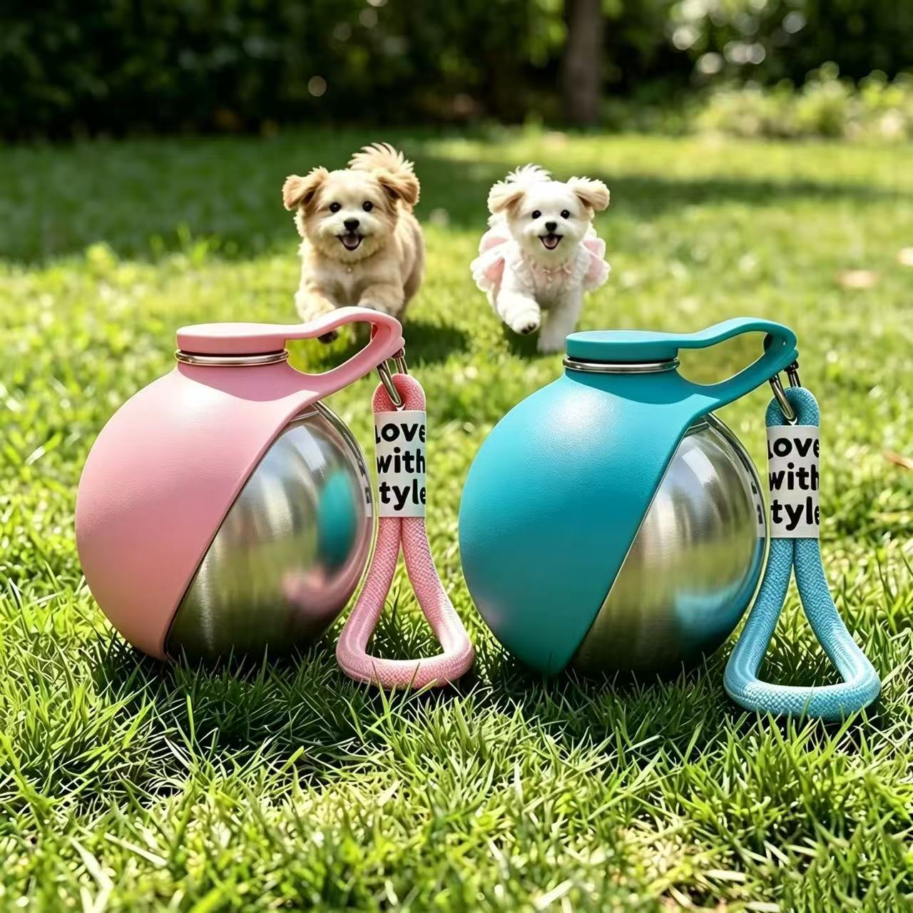 2-in-1 Pet Travel Water Bottle with Folding Bowl