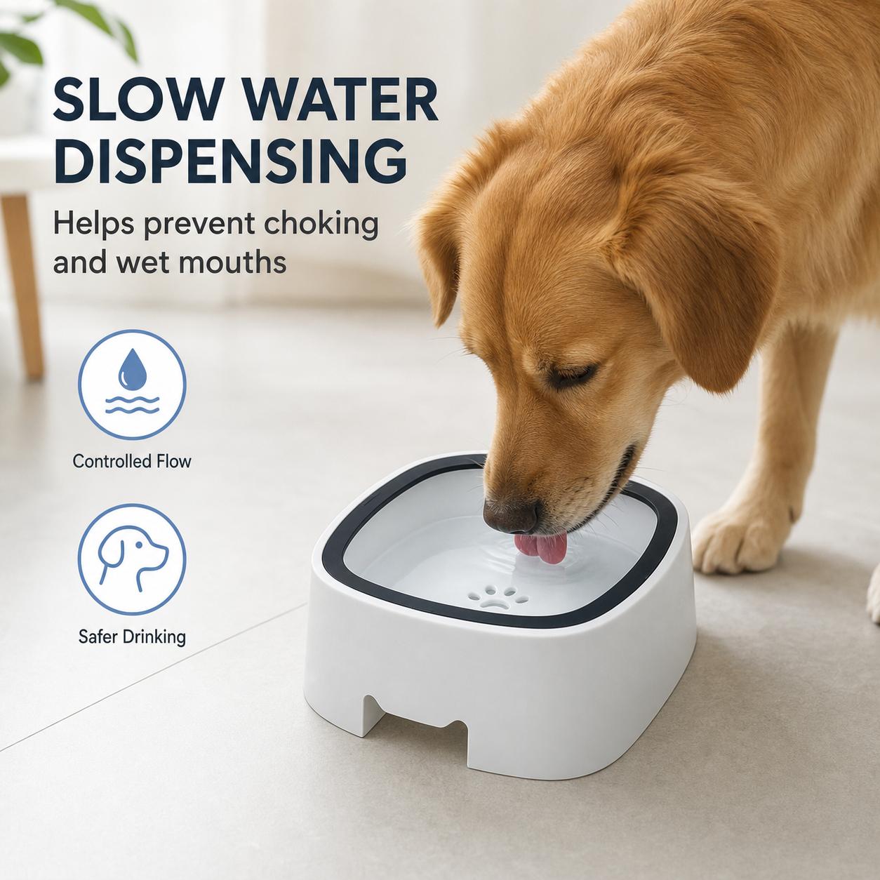 Anti-Splash Floating Water Bowl for Dogs & Cats