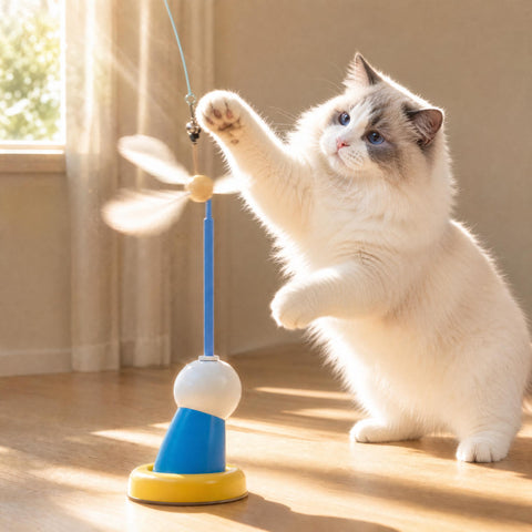 2-in-1 Suction Cup Cat Teaser Wand - Hands-Free & Handheld