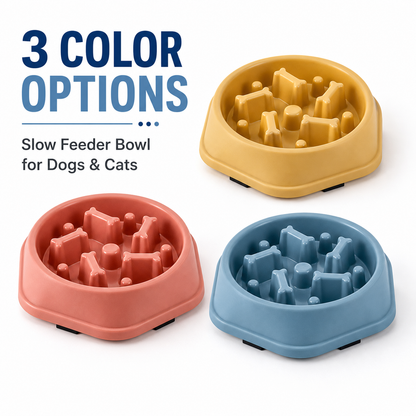 Slow Feeder Bowl for Dogs & Cats - Anti-Gulp Maze