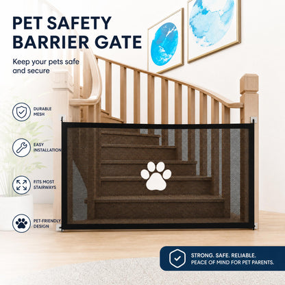 Easy-Install Mesh Pet Gate - No-Drill Safety Barrier