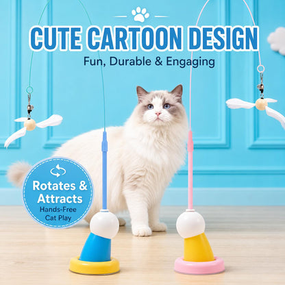 2-in-1 Suction Cup Cat Teaser Wand - Hands-Free & Handheld