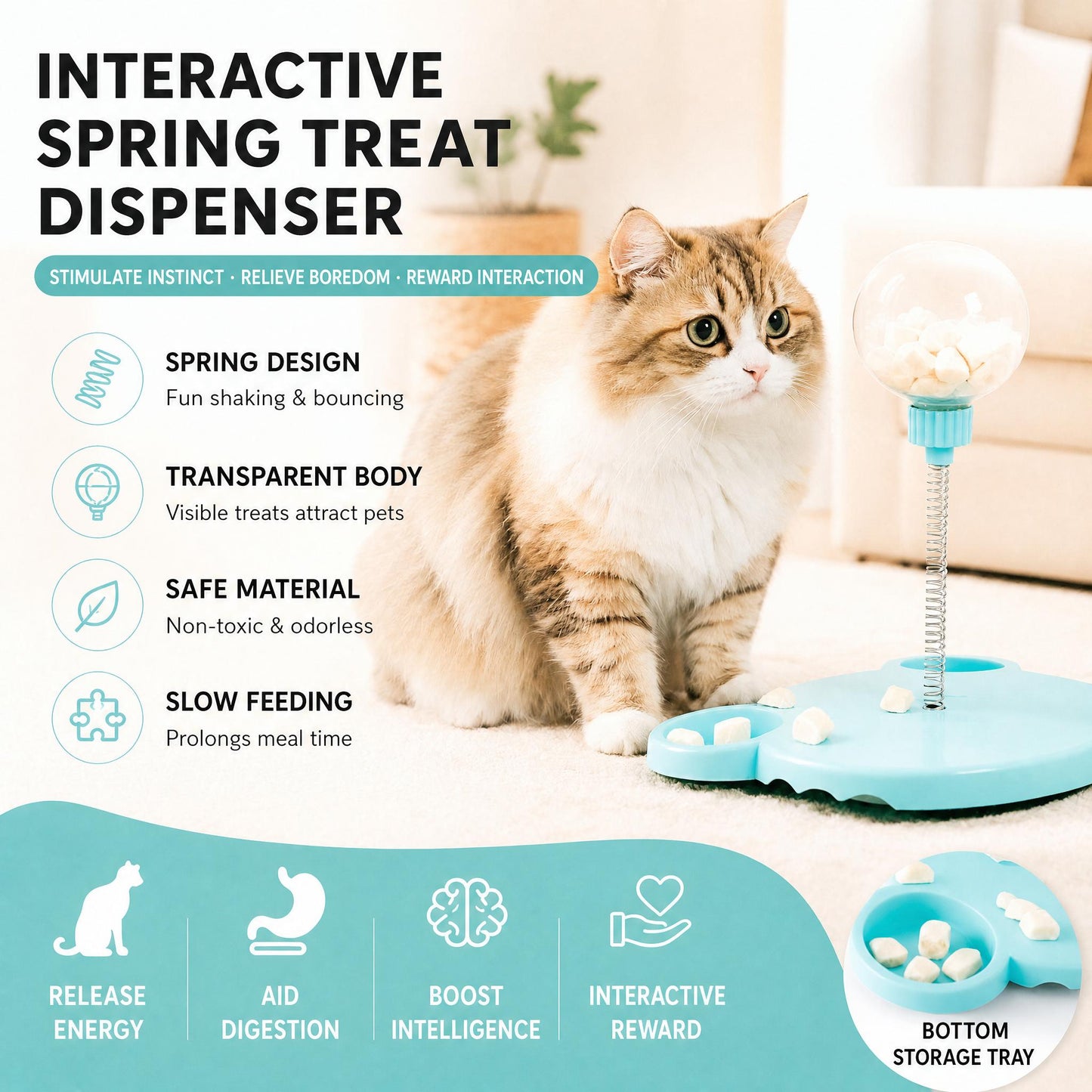 3-in-1 Interactive Treat Dispenser & Slow Feeder Toy