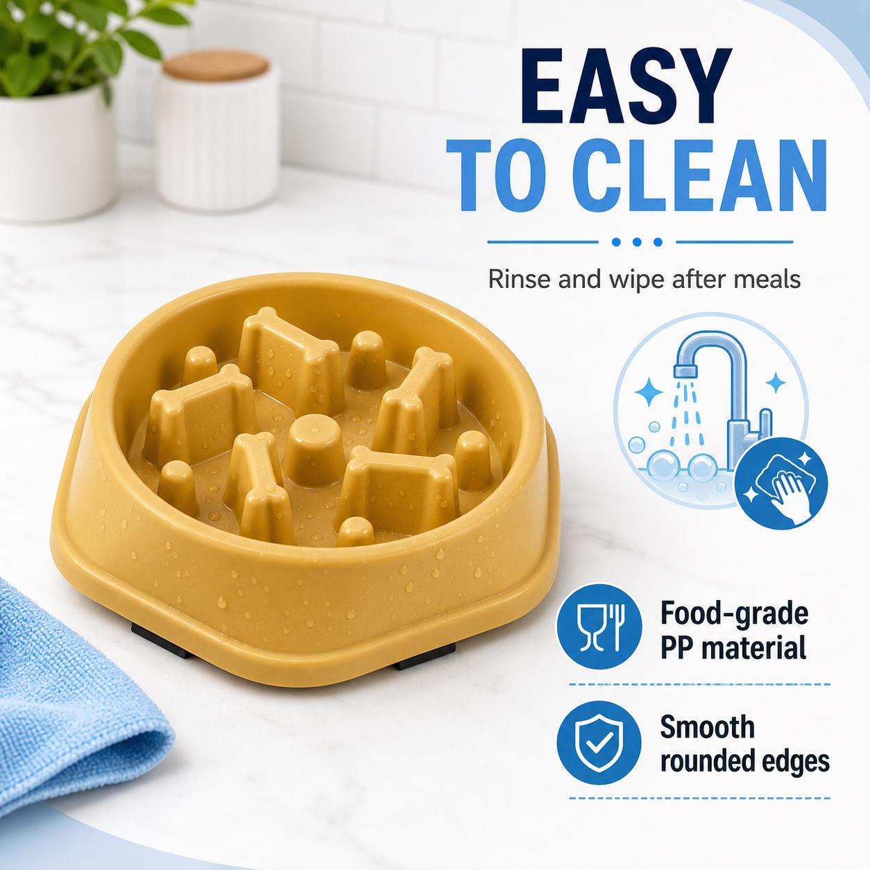Slow Feeder Bowl for Dogs & Cats - Anti-Gulp Maze