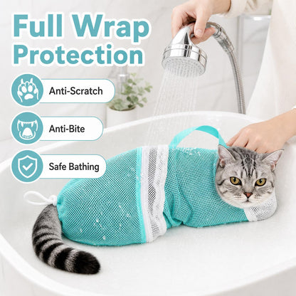 Cat Grooming & Bathing Net Bag - Anti-Scratch Restraint