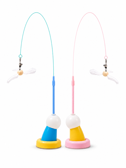 2-in-1 Suction Cup Cat Teaser Wand - Hands-Free & Handheld