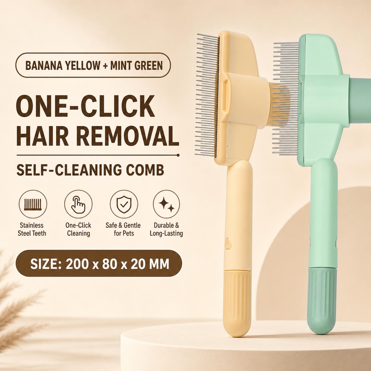 Self-Cleaning Slicker Brush for Cats & Dogs