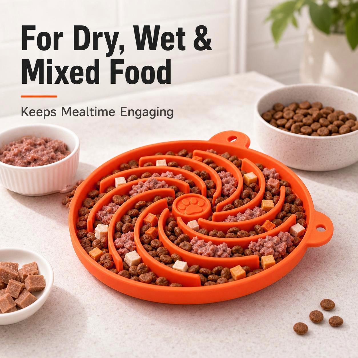 Silicone Slow Feeder Bowl - Anti-Gulp Maze Dish