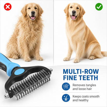 Pet Undercoat Rake - Dog & Cat Deshedding & Dematting Brush