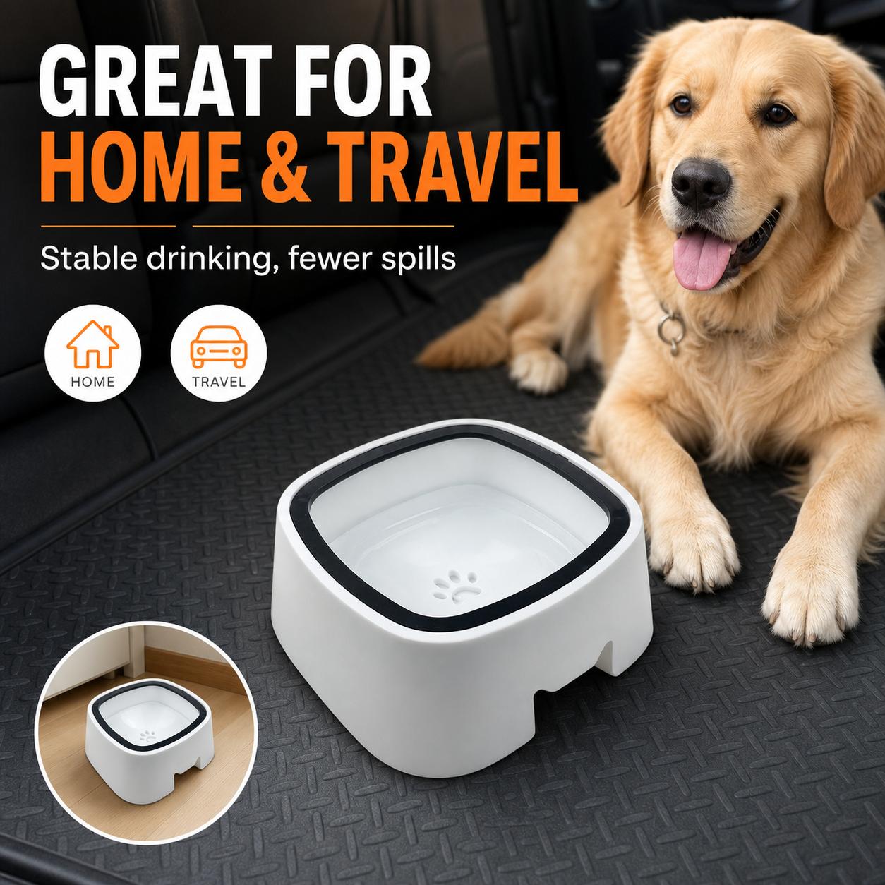 Anti-Splash Floating Water Bowl for Dogs & Cats