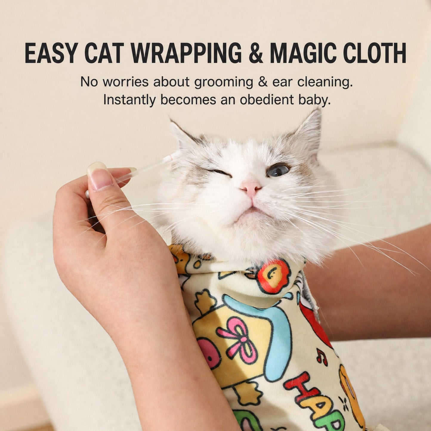 Reusable Cat Grooming Wrap - Anti-Scratch Restraint