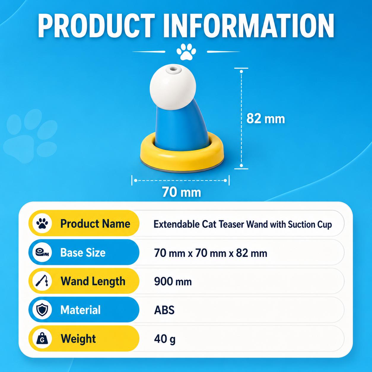 2-in-1 Suction Cup Cat Teaser Wand - Hands-Free & Handheld