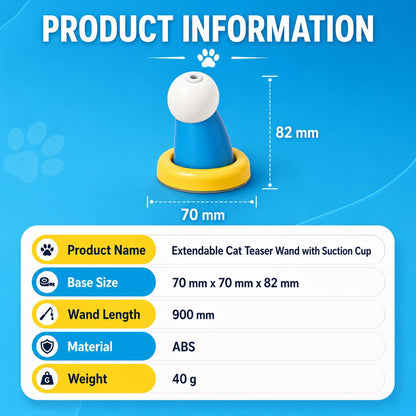 2-in-1 Suction Cup Cat Teaser Wand - Hands-Free & Handheld