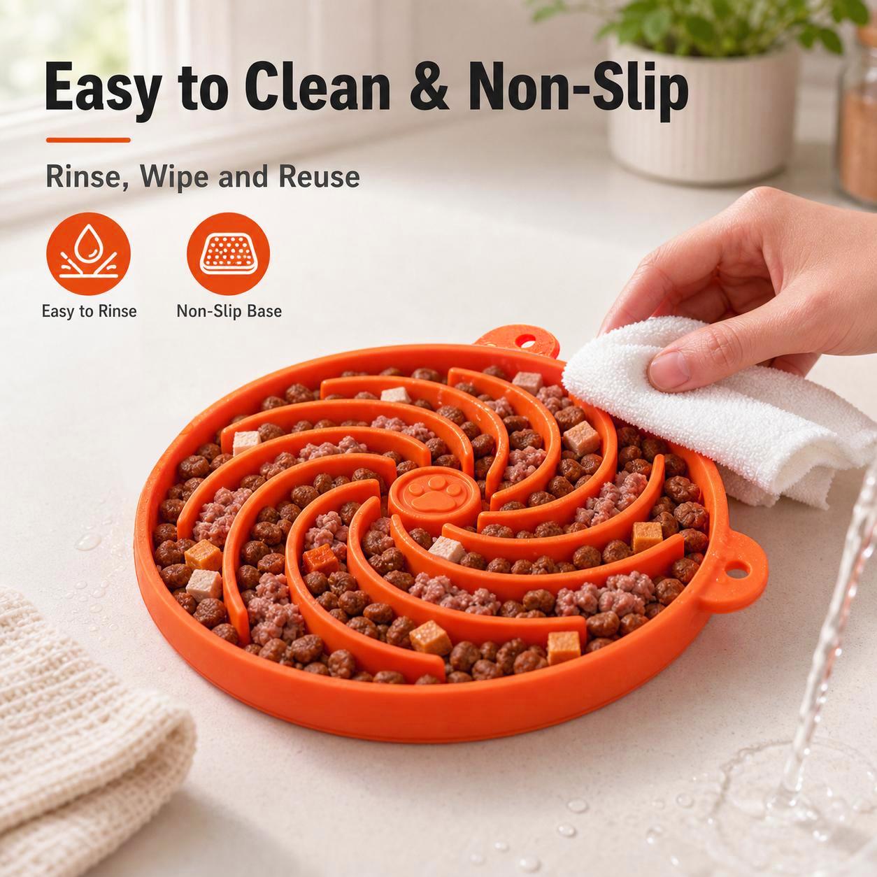 Silicone Slow Feeder Bowl - Anti-Gulp Maze Dish
