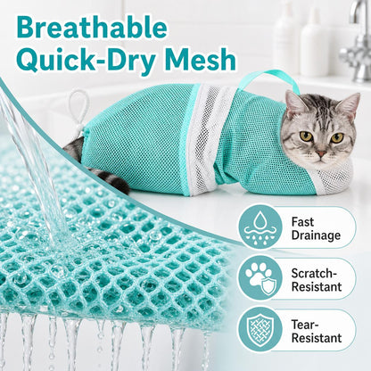Cat Grooming & Bathing Net Bag - Anti-Scratch Restraint