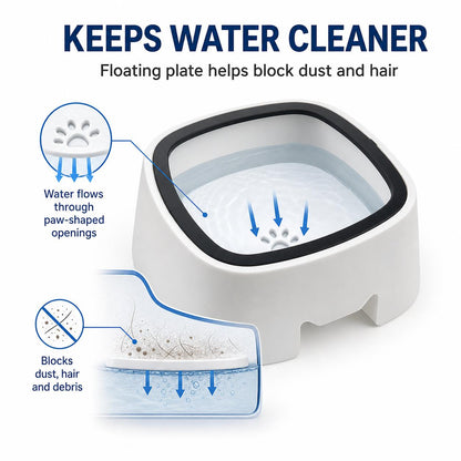 Anti-Splash Floating Water Bowl for Dogs & Cats