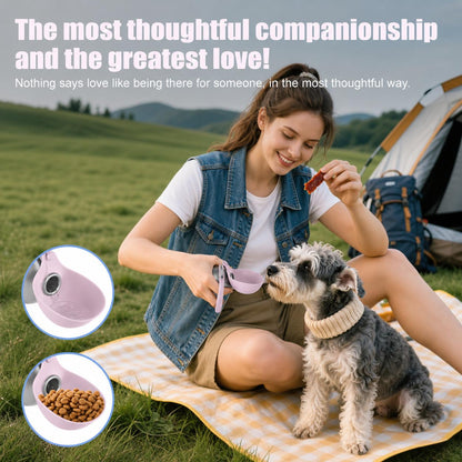 2-in-1 Pet Travel Water Bottle with Folding Bowl