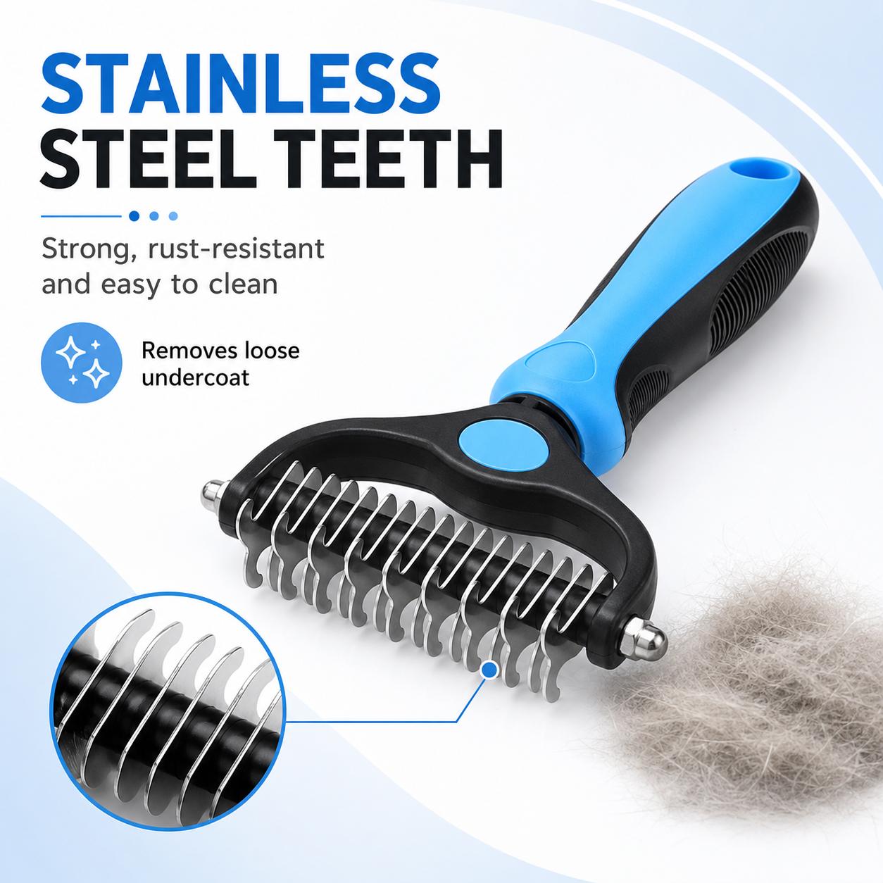 Pet Undercoat Rake - Dog & Cat Deshedding & Dematting Brush