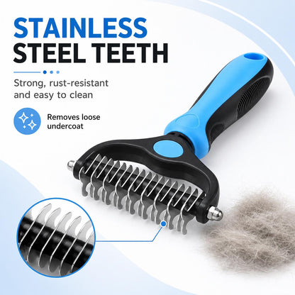 Pet Undercoat Rake - Dog & Cat Deshedding & Dematting Brush