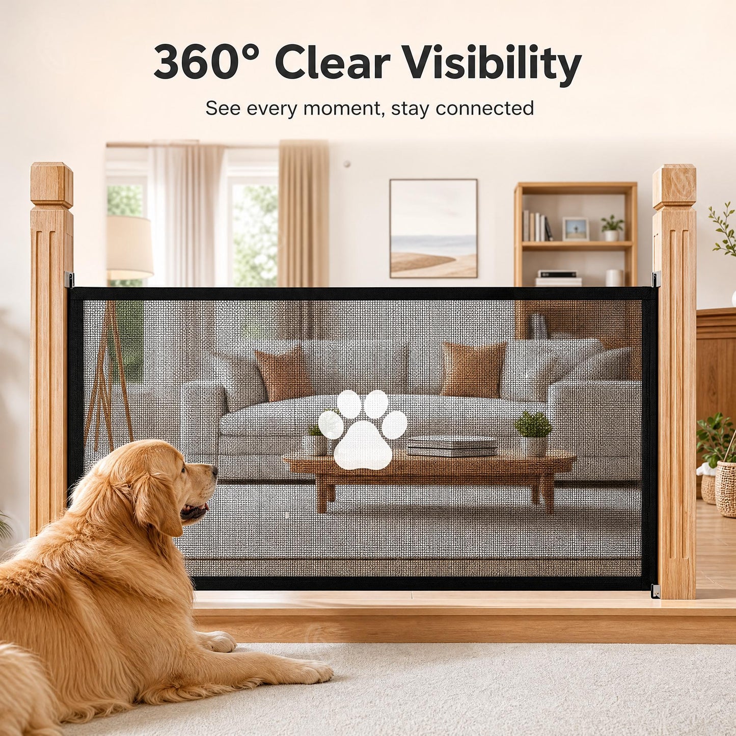 Easy-Install Mesh Pet Gate - No-Drill Safety Barrier