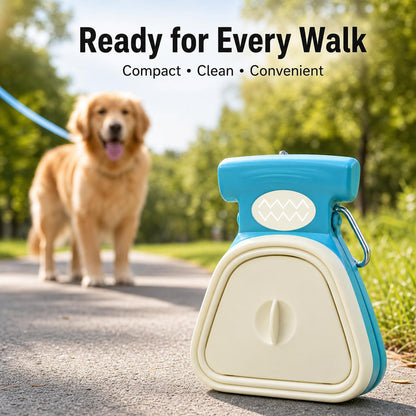 Portable Dog Poop Scooper with Sealed Lid, Leakproof & Foldable