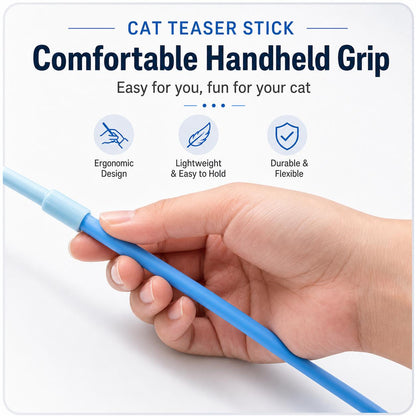 2-in-1 Suction Cup Cat Teaser Wand - Hands-Free & Handheld