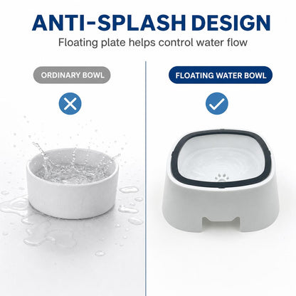 Anti-Splash Floating Water Bowl for Dogs & Cats