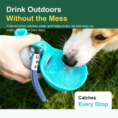 2-in-1 Pet Travel Water Bottle with Folding Bowl