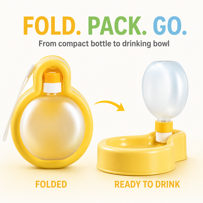 2-in-1 Portable Pet Water Bottle & Feeder